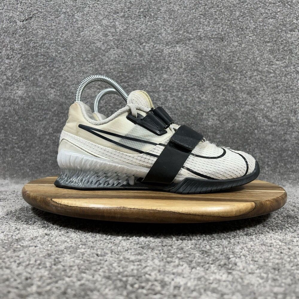 Nike Romaleos 4 CD3463-101 Mens Size 5 White Black Weightlifting Shoes Used